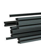 Aluminium-Konstruktionsprofile pulverbeschichtet in Basalt (RAL 7012), erhältlich in mehreren Querschnitten | TailoredRig