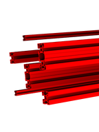 Aluminium-Konstruktionsprofile pulverbeschichtet in Rot (Rosso Corsa Rot RAL 3000), erhältlich in mehreren Querschnitten | TailoredRig