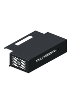 Kabelbox für Sim Rig – Vorderansicht, leicht gedreht – Farbe Schwarz | TailoredRig