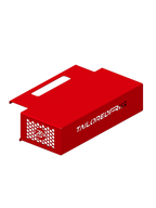 Kabelbox für Sim Rig – leicht gedrehte Ansicht – Farbe Rot | TailoredRig