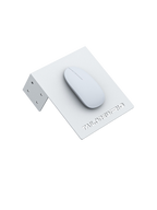 Maus-Halterung für Sim Rig – Aluminium-Zubehör, leicht gedrehte Ansicht – Farbe Weiß | TailoredRig