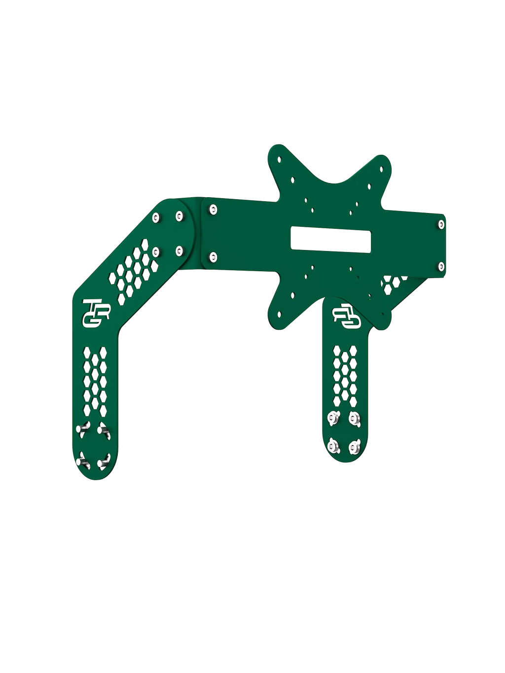 Monitor-Halterung Single-Screen für Sim Rig – Aluminium-Halterung, leicht gedreht – Farbe Grün | TailoredRig