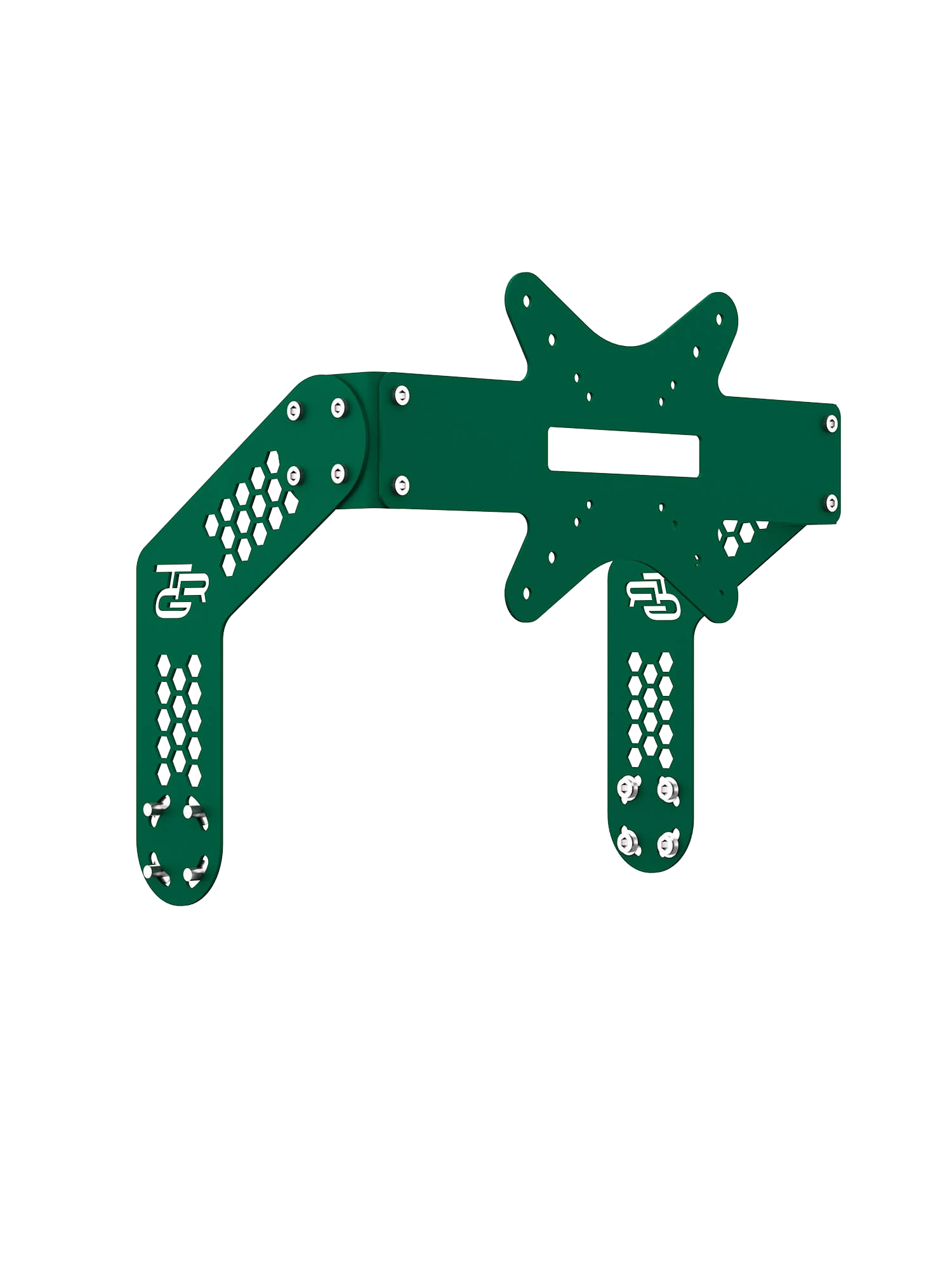 Monitor-Halterung Single-Screen für Sim Rig – Aluminium-Halterung, leicht gedreht – Farbe Grün | TailoredRig