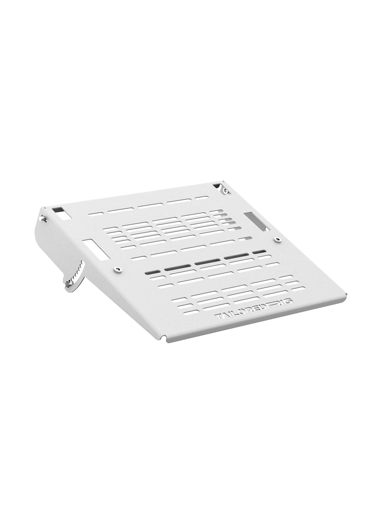 `Pedalplatte für Sim Rig – Zubehöransicht leicht gedreht – Farbe Weiß | TailoredRig