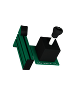 Shifter-Halterung für Sim Rig – Aluminium-Zubehör, leicht gedrehte Ansicht – Farbe Grün | TailoredRig