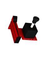 Shifter-Halterung für Sim Rig – Zubehöransicht, leicht gedreht – Farbe Rot | TailoredRig