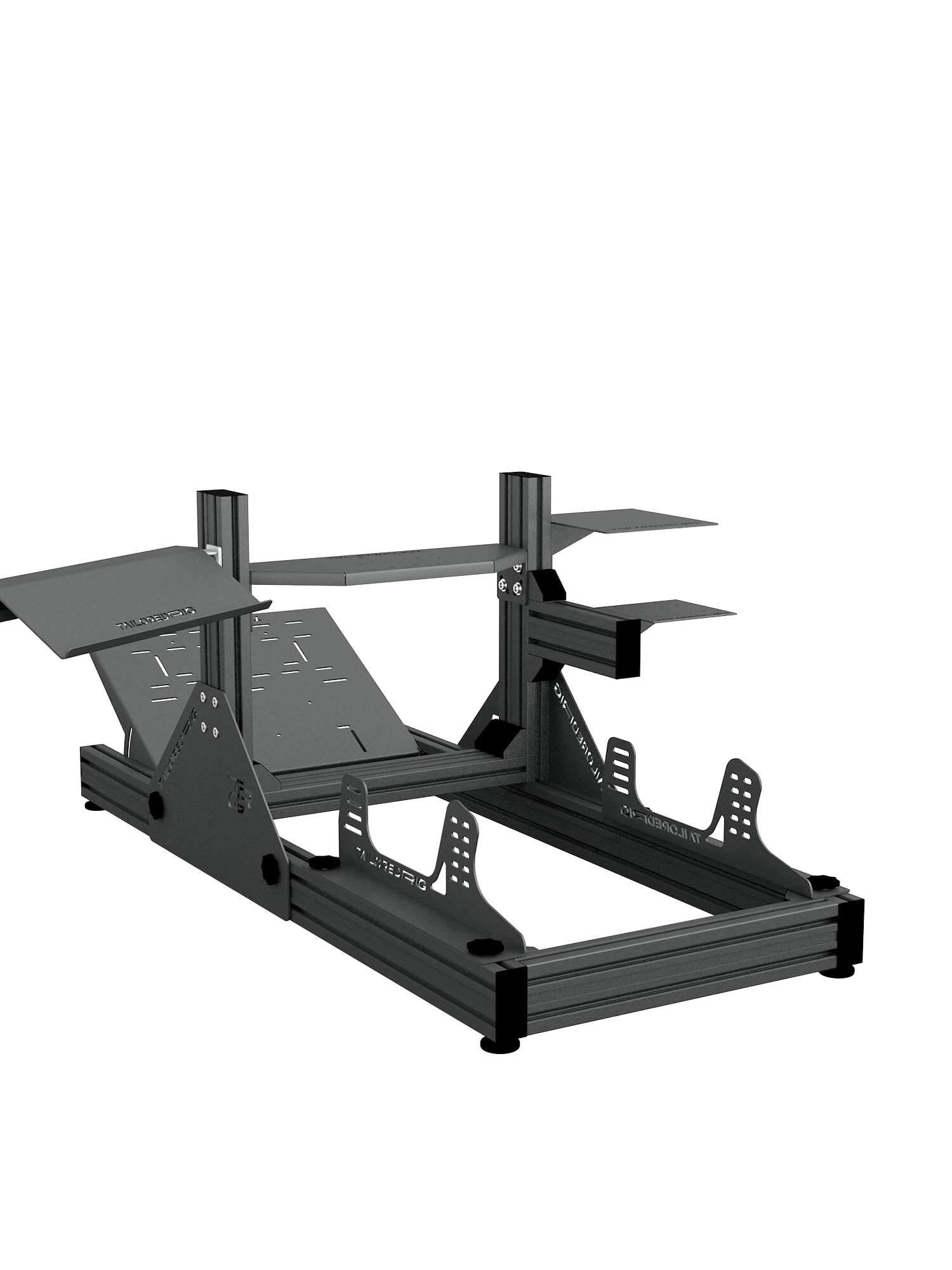 SRR1000 Sim Rig – Rückansicht mit Zubehör – Farbe Basalt | TailoredRig