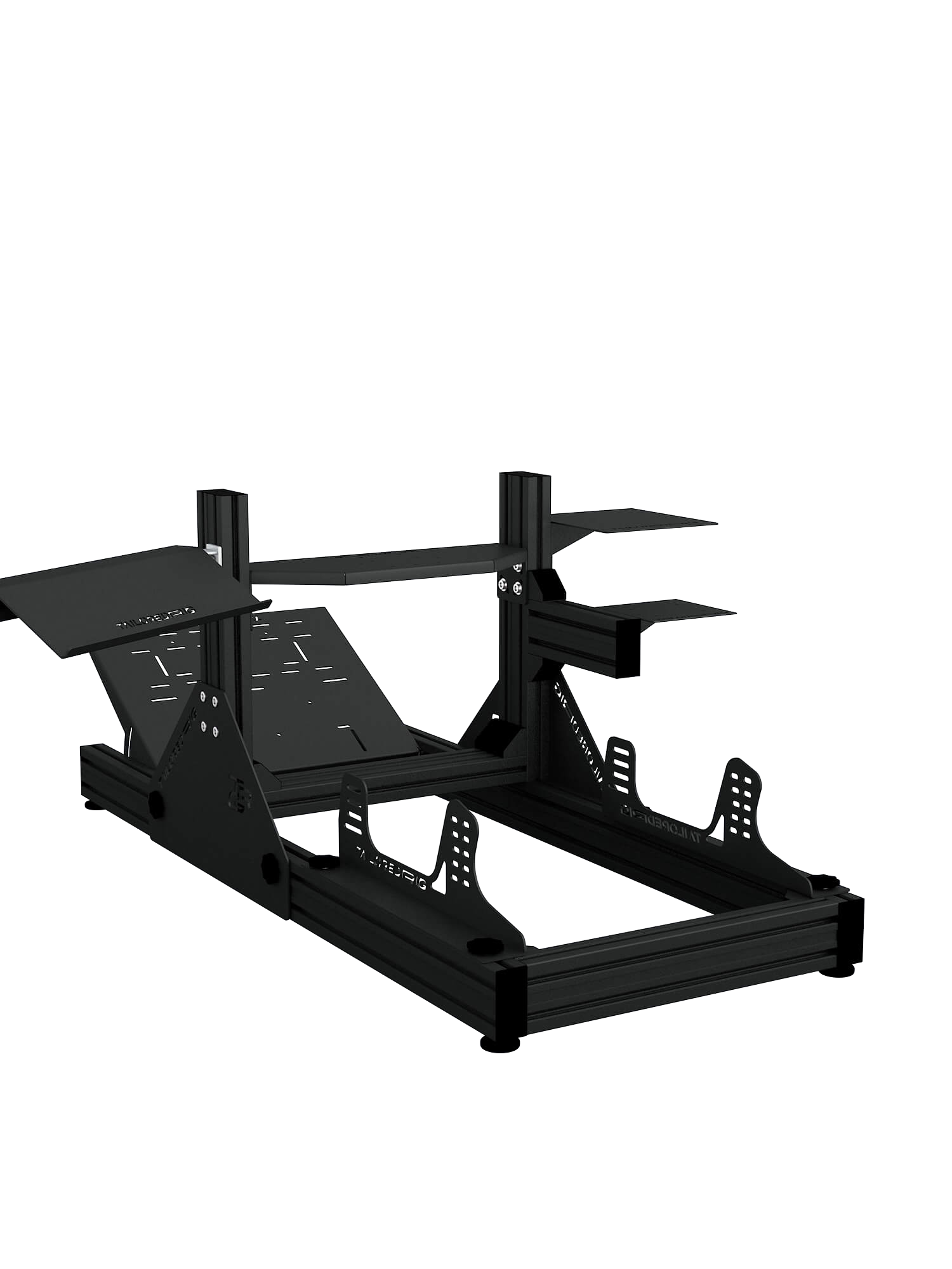 SRR1000 Sim Rig – Rückansicht mit Zubehör – Farbe Schwarz | TailoredRig