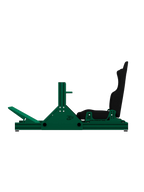 SRR1000 Sim Rig aus Aluminium – Seitenansicht mit Sparco Sitz – Farbe Grün | TailoredRig