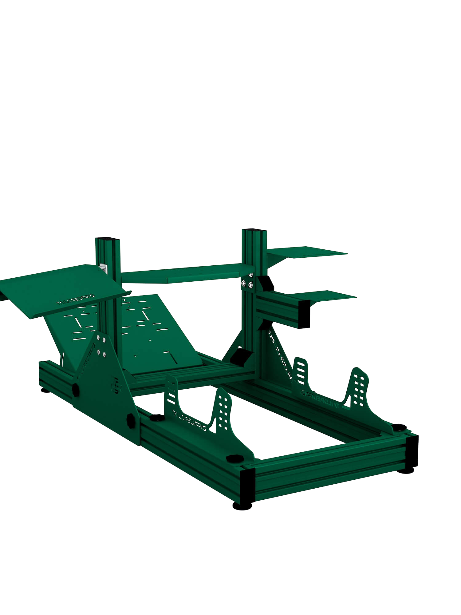 SRR1000 Sim Rig – Rückansicht mit Zubehör – Farbe Grün | TailoredRig