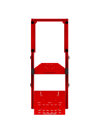 SRR1000 Sim Rig – Draufsicht auf Aluminium-Profilrahmen & Aufbau – Farbe Rot | TailoredRig