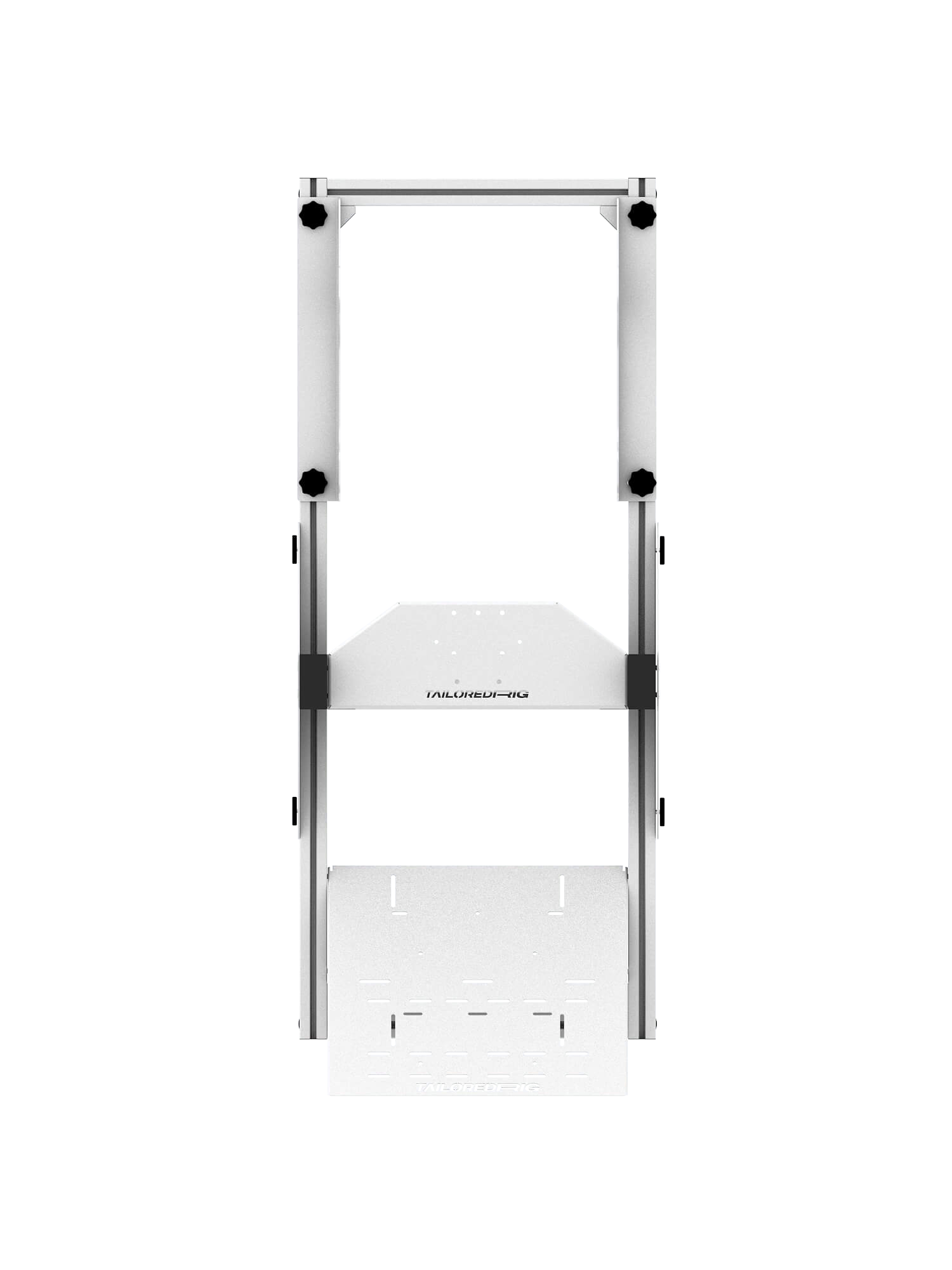 SRR1000 Sim Rig – Draufsicht auf Aluminium-Profilrahmen & Aufbau – Farbe Weiß | TailoredRig