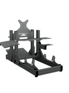 SRR2000 Sim Racing Cockpit – Rückansicht mit Monitorhalterung & Zubehör – Farbe Basalt | TailoredRig