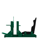 SRR2000 Sim Rig aus Aluminium – Seitenansicht mit Rennsitz – Farbe Grün | TailoredRig