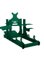 SRR2000 Sim Racing Cockpit – Rückansicht mit Monitorhalterung & Zubehör – Farbe Grün | TailoredRig