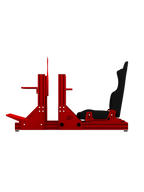 SRR2000 Sim Rig aus Aluminium – Seitenansicht mit Rennsitz – Farbe Rot | TailoredRig