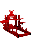 SRR2000 Sim Racing Cockpit – Rückansicht mit Monitorhalterung & Zubehör – Farbe Rot | TailoredRig