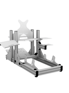 SRR2000 Sim Racing Cockpit – Rückansicht mit Monitorhalterung & Zubehör – Farbe Weiß | TailoredRig