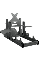 SRR3000 Sim Rig – Rückansicht mit Bildschirmhalterung & Zubehör – Farbe Basalt | TailoredRig