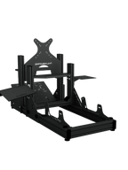 SRR3000 Sim Rig – Rückansicht mit Bildschirmhalterung & Zubehör – Farbe Schwarz | TailoredRig