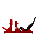 SRR3000 Sim Racing Cockpit aus Aluminium – Seitenansicht mit Sitz – Farbe Rot | TailoredRig