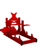 SRR3000 Sim Rig – Rückansicht mit Bildschirmhalterung & Zubehör – Farbe Rot | TailoredRig