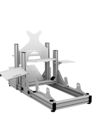 SRR3000 Sim Rig – Rückansicht mit Bildschirmhalterung & Zubehör – Farbe Weiß | TailoredRig