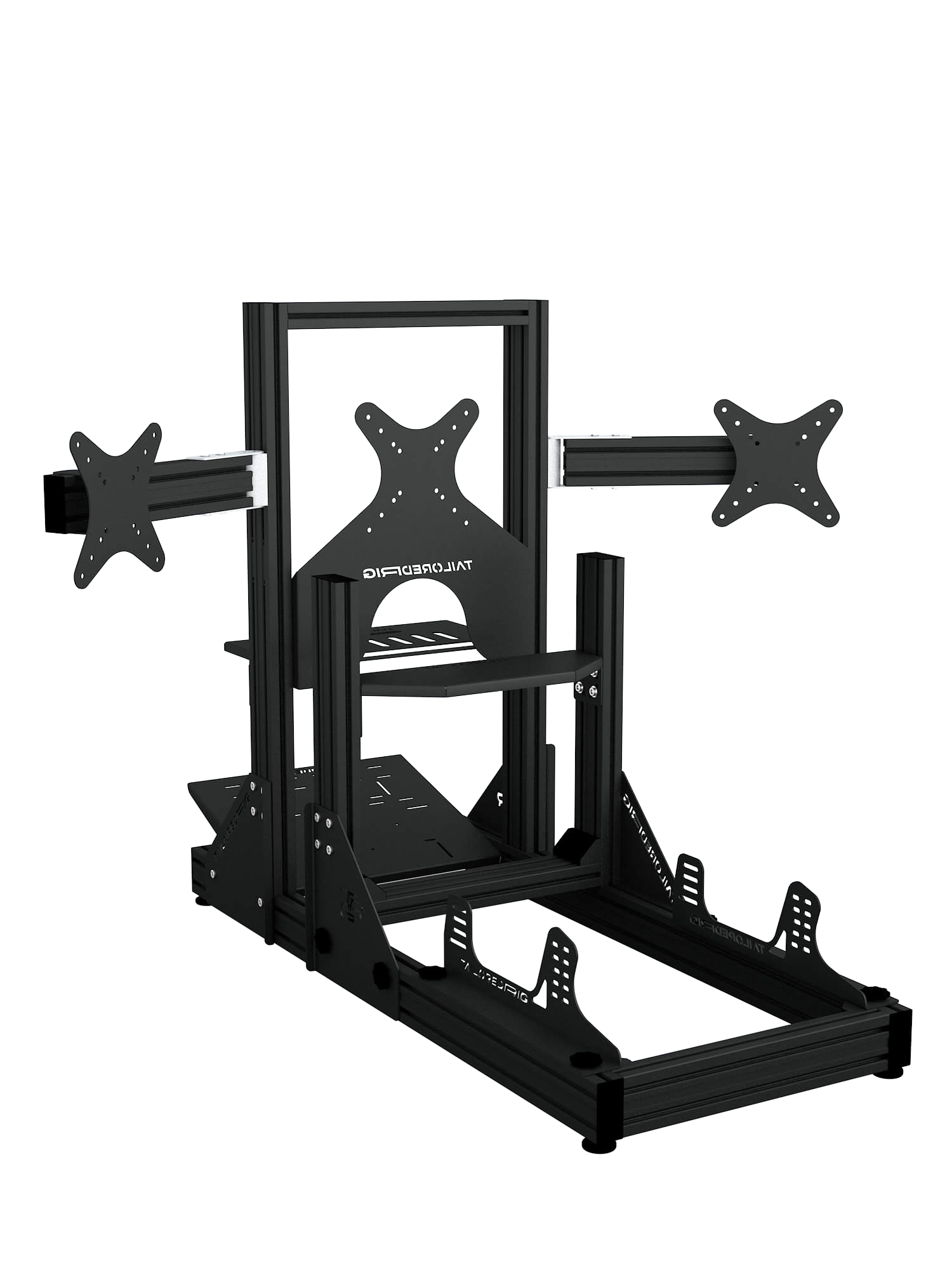 SRR4000 Sim Racing Cockpit – Rückansicht mit Triple-Screen – Farbe Schwarz | TailoredRig