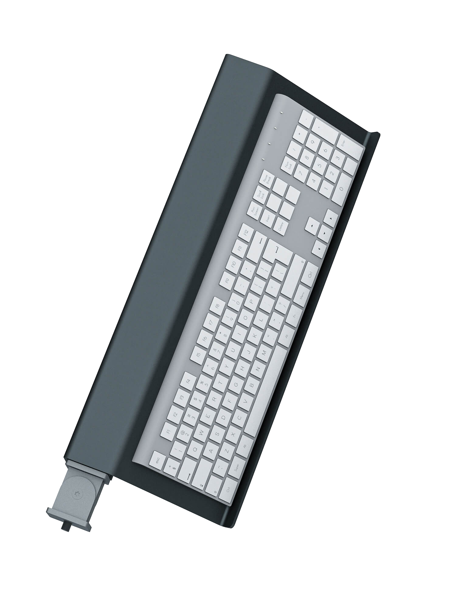 Tastatur-Halterung für Sim Rig – Vorderansicht, leicht gedreht – Farbe Basalt | TailoredRig
