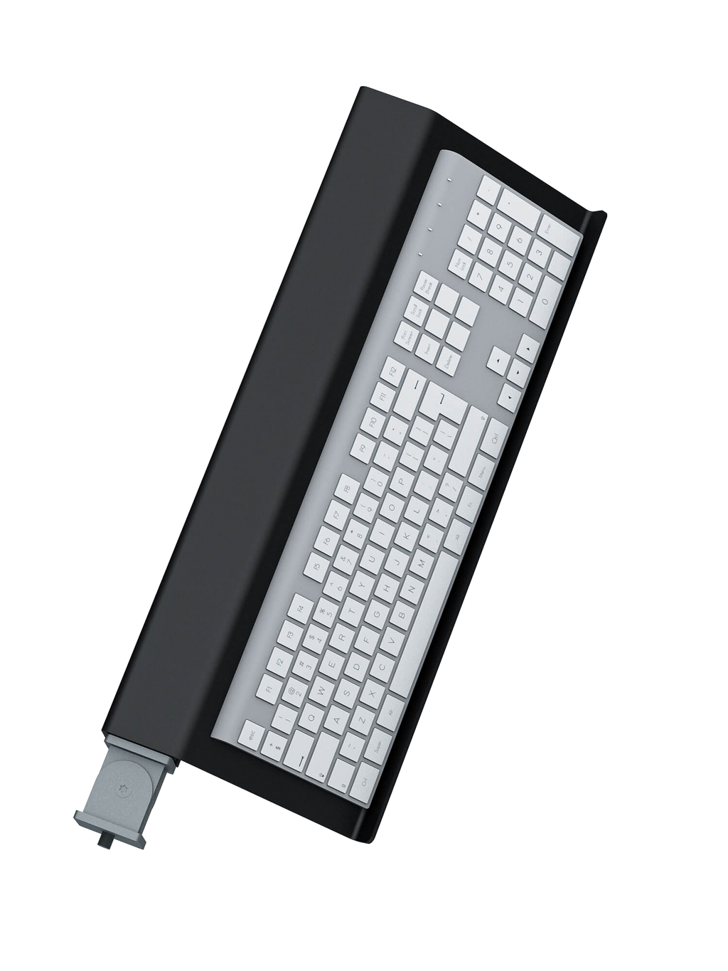 Tastatur-Halterung für Sim Rig – Vorderansicht, leicht gedreht – Farbe Schwarz | TailoredRig