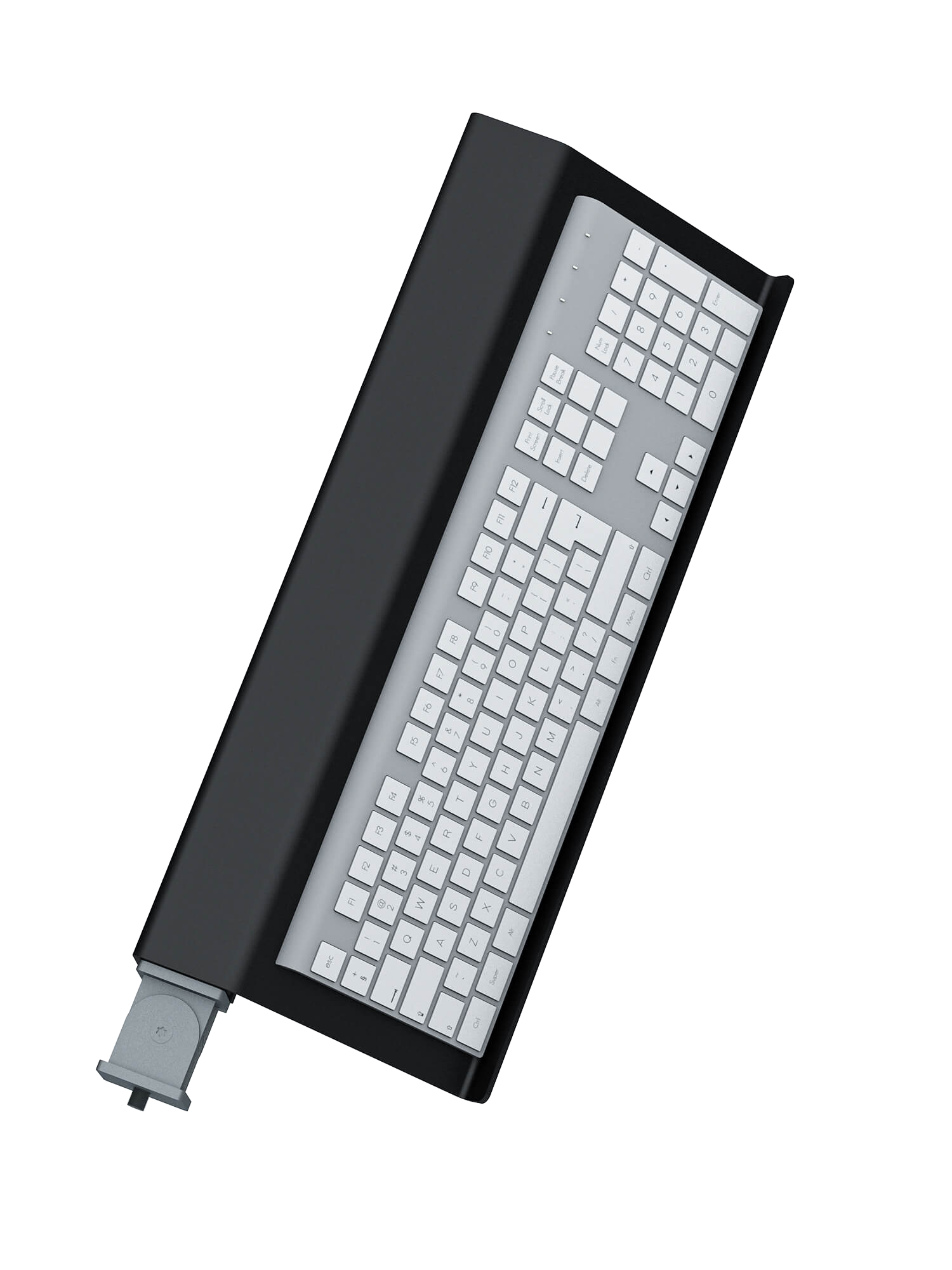 Tastatur-Halterung für Sim Rig – Vorderansicht, leicht gedreht – Farbe Schwarz | TailoredRig