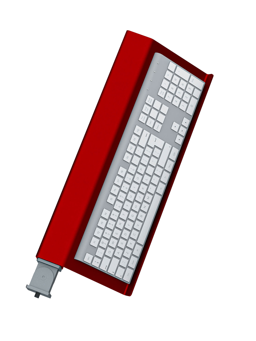 Tastatur-Halterung für Sim Rig – Aluminium-Halterung, leicht gedrehte Ansicht – Farbe Rot | TailoredRig