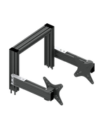 Triple-Screen-Halterung für Sim Rig – Vorderansicht, leicht gedreht – Farbe Basalt | TailoredRig