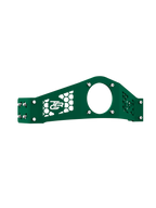 Wheelbase Mount Simucube für Sim Rig – Aluminium-Zubehör, Vorderansicht leicht gedreht – Farbe Grün | TailoredRig